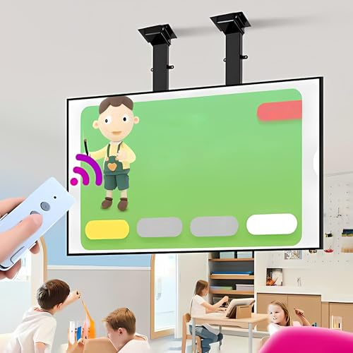 tv Lift elektrisch, tv deckenhalterung elektrisch Mit Fernbedienung und manueller Speichersteuerung, Hubhub mit Doppelmotor 130 cm, Für 55- bis 100-Zoll-Fernseher bis 120 kg (55-100 Zoll)