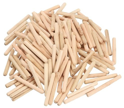 sourcing map 150 Stück 1,9 cm x 4,5 cm Holzdübelstifte, Holzdübel, Stangen, Möbel, Holzbearbeitung, gerillter Stift, Holzdübel geriffelt für Handwerk, DIY-Projekte