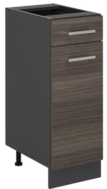 Vicco Küchenunterschrank R-Line, Edelgrau, 30 cm | 1 Schublade · Ohne Arbeitsplatte · Höhenverstellbare Füße · 1 Tür · ✓ Frei kombinierbar