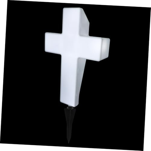 Abaodam Luz Solar Cruzada Para Cementerio Luces Solares Para Tumbas Decoración Conmemorativa De Jardín Blanco Iluminación Solar Para Cementerios Marcador De Tumba