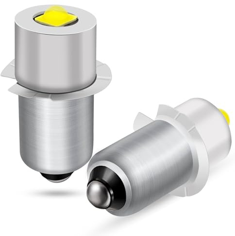 Tupolife P13.5S 3W Weiß LED für DC Typ 3-12 Sektion Taschenlampen, 2 Stück | Weiß für Maglite LED Upgrade Taschenlampen Notarbeitslichtlampe LED Birne, DC 4V 5V 6V 12V