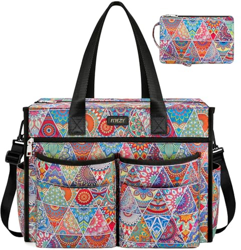 ITIEZY Shopper Tasche Damen Groß, Wasserdicht Handtasche Tote Bag mit 18 Taschen 16 Zoll Laptoptasche Lehrertasche Arbeitstasche damen mit Reißverschluss für Uni Büro Arbeit Reisen