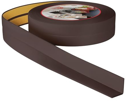 ProfiPVC Weichsockelleiste selbstklebend aus PVC 30x30mm 5m Dunkelbraun | weiche Abschlussleiste aus Kunststoff für Küche und Badezimmer, flexible Knickleiste, Bodenleiste Sockelleiste aus PVC