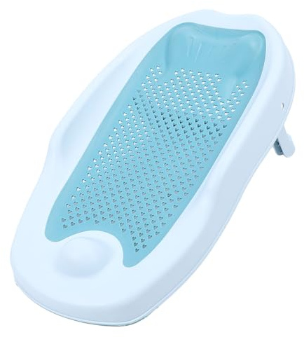 ACOGEDO Soporte Ergonómico de Baño para Bebés para Bebés - Bañera Plegable Portátil con Malla de Silicona y Pp Resistente para Recién Nacidos, Niños - Azul