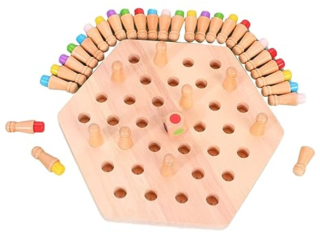 GALPADA Mesa Ajedrez de Memoria Juguete Educativo Interactivo de Madera para Estimular el Pensamiento Lógico para Edad Temprana