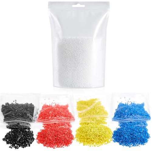 Pangda 14.1 oz Color Meltable Plastic Pellets for Moldable Plastic Beads Red, Yellow, Blue, Black, White Reusable Thermoplastic Beads for Crafts DIY Cosplay Repair Modeling Gift for Christmas