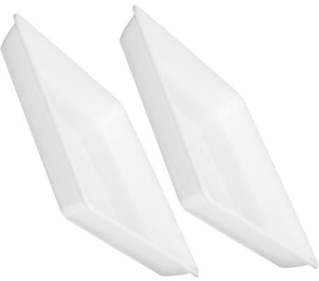 BESPORTBLE Lot De 2 Soucoupes Carrées pour Pots De Fleurs 30 Cm, Plateau D'égouttage en Plastique Blanc, Récupérateur d'eau pour Balcon Et Jardin Extérieur, Compatible Plantes Grasses Et Bonsaïs
