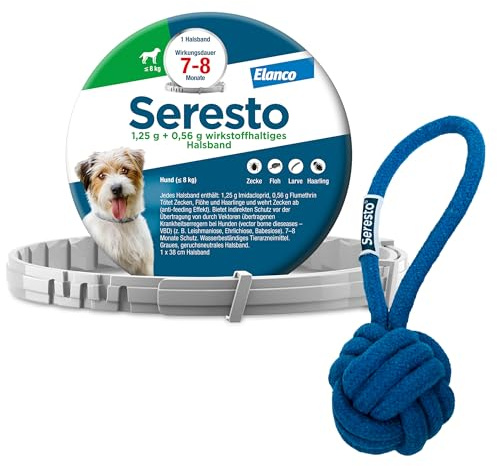 Seresto Zeckenhalsband für kleine Hunde bis 8kg mit Wurfball