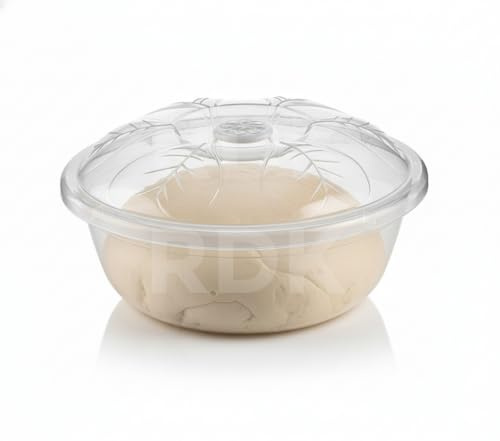 RDK Large Mixing Bowl with Lid Bread Dough Proofing Salad Fruit Food Basin Bowls Plastic Storage Container (Clear 29.5cm)