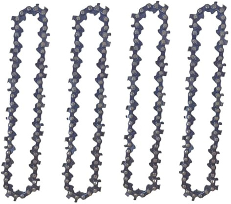 Guide-chaîne de 6 pouces, 1/4 po, scie électrique, 37 nœuds, 18 couteaux, remplacement mini-chaînes tronçonneuse en acier, outil jardinage(4pcs 6-inch Chain)