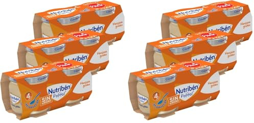 Nutribén Potitos | Tarrito de Introducción de Manzana Golden | Para Bebés a partir de 4 Meses | Sin Azúcares Añadidos | Sin Gluten, Sin huevo, Sin Leche | 3 Pack de 2 Unidades de 120g por Tarrito