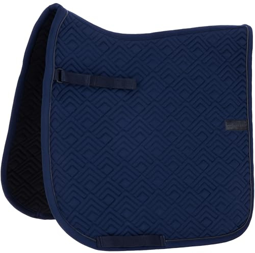Covalliero - Schabracke FS26 – anatomische Pferde-Schabracke mit Sattel- & Gurtschlaufen – stoßdämpfend & atmungsaktiv – Dunkelblau (Dark Blue) – Warmblut Dressur