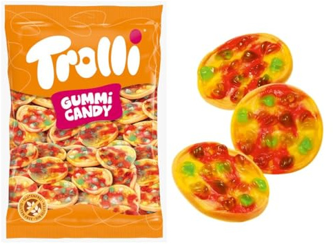 iChuches - Surtido 1kg de Gominolas Divertidas: Cien Pies, Pizzas, Culebras, Animales, Frutas, Brillo y Figuras Marinas, Ideal para Fiestas y Regalos (Pizza grande 1kg)