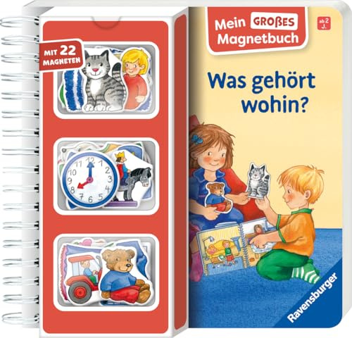 Mein großes Magnetbuch: Was gehört wohin? - Magnet-Spielbuch ab 2 Jahren, Bilderbuch: Mit 22 Magneten