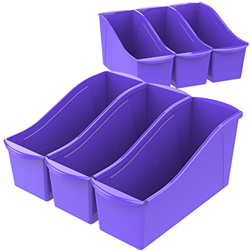 Storex stor bokfack med etikettfickor, 14,3 x 5,3 x 17,78 cm, lila, 6-pack (71117U06C)