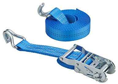 THIRARD - Sangle de Serrage à Cliquet - Polyester Résistant - avec Crochets JJ - pour Transport et Bricolage - Facilité d'Utilisation - 35 mm x 6 m - Bleu
