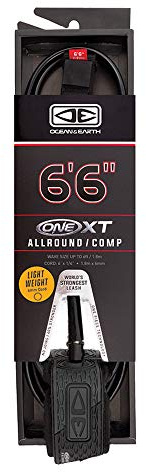 Ocean and Earth All Round Comp One XT Surf Leash 6 ft 6 Black