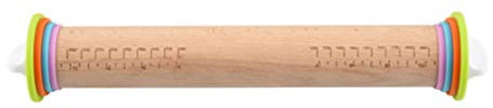 Cabilock Rodillo Francés 1 Rodillo de Amasar Ajustable con Anillos de Grosor Rodillo de Masa de Madera para Hacer Masa Pizza Pastel Galletas Fideos de Pan Rodillo De Pastelería
