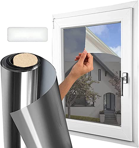 UV Folie Fenster Hitzeschutz Spiegelfolie Fenster Blickdicht von Außen Sonnenschutzfolie Fenster innen 70x200cm Fensterfolie Sonnenschutz Hitzeschutz Sichtschutzfolie Fenster