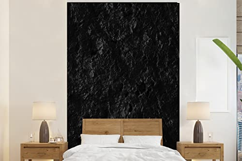 Selbstklebend Tapete Wandpapier Wandaufkleber Fototapete Tapeten Wanddeko 225x350 cm Schwarz - Weiß - Höhle - Stein - Natur
