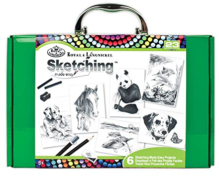 Pracht Creatives Hobby Royal & Langnickel - Sketching - Skizzieren leicht gemacht für Kinder ab 8 Jahren, die 6 Bilder mit den Tiermotiven bieten den idealen Einstieg ins ausdrucksstarke Zeichnen