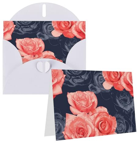 BONDIJ Grußkarten mit Umschlägen, Aquarell-Monstera-Muster, Druck, Dankeskarte, blanko, Karten für alle Anlässe, Geburtstag, Dankeschön, Hochzeit, Urlaub, Partys und mehr, 10,2 x 15,2 cm