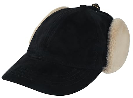 TCNGKIJIUK Fliegermütze Winter Damen Trappermütze mit Schirm Mütze Ohrenklappen Pilotenmütze Verstellbar Bomber Hut Plüsch Warm Wintermütze Winddicht Trapper Hut für Herren Radfahren Outdoor Schwarz