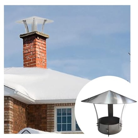 Chimney Cowl Stainless Steel,Chimney Cowl Cap,Rain Cap for Chimney Pots,Roof Cap Galvanized Metal,All Weather,for Ventilation System,Tools & Home Improvement ( Size : D8cm*20cm/3.15in*7.87in )