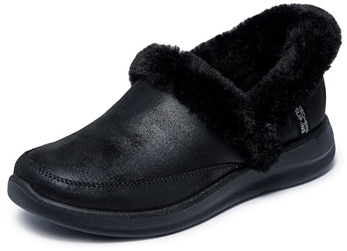 Skechers Women's COZY ESCAPE - Hands Free Slip-Ins slipper, Black/Black, 9 M