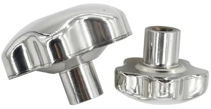 Flügelmuttern und -schrauben, 304 Edelstahl-Handknopfmuttern M12 M10 M8 M6 Gewindebolzenschraube Daumenbefestigung Sternmutter (Farbe: Silber, Größe: M10 (Kopf 42 mm) 3 Stück) (Color : Silver, Size