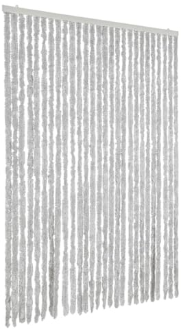 vidaXL Fliegenvorhang, Insektenschutz Pflegeleicht Multifunktional, Fadenvorhang für Haus Mobilheim Wohnwagen, Türvorhang Fliegenschutz, Grau Chenille