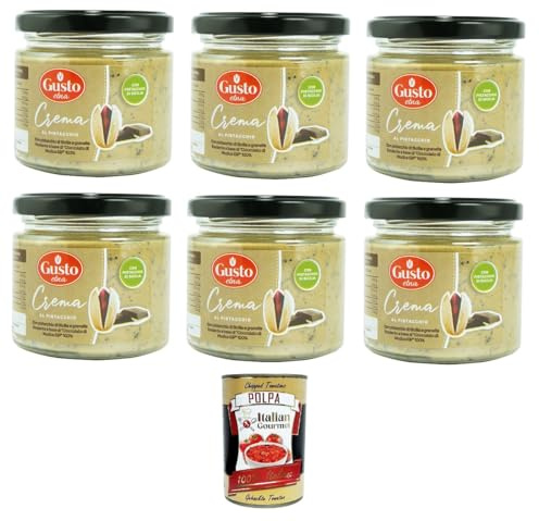 Crema de pistacho etna con pistachos sicilianos y granos oscuros a base de 100% chocolate Modica 6 x 190 gr + Polpa italiana Gourmet 400 g