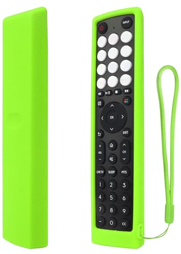 Funda de Silicona Solo para Hisense Original TV Mando 4EN2J36H EN2F36H ERF2S36H EN2D36H ERF2N36H, Antideslizante Funda Protector Compatible con Hisense VIDAA TV (Verde, Brillan en la Oscuridad)