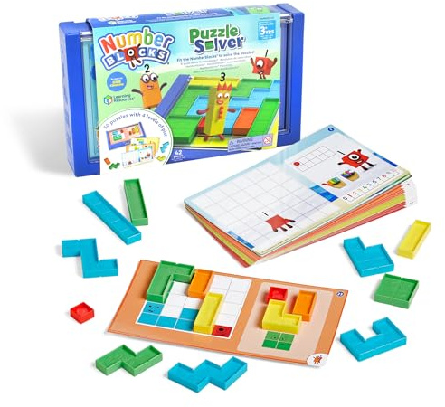 Learning Resources Numberblocks Lösare, Leksaker för 3 år gamla barn, 50 pussel med 4 spelnivåer, resespel, flerfärgad, HM96320UK