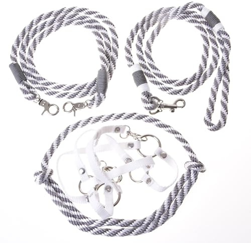 LarDen Hobby Horse Zubehör Set Start - Halfter mit Strick, Halsring, Zügel für Große M Steckenpferd - Silber, Stockpferd StarterSet, Hobby Horsing Pferd, Spielzeug Kinder, Spielpferd Führstrick