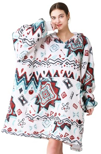 THREE POODLE Sudadera Manta con Capucha, Sudaderas Oversize Bata Manta Polar Mujer para Niños, Sudadera con Capucha Ultra Suave y Cálida, Sudadera para Mujer, Hombre y Niño, Regalo