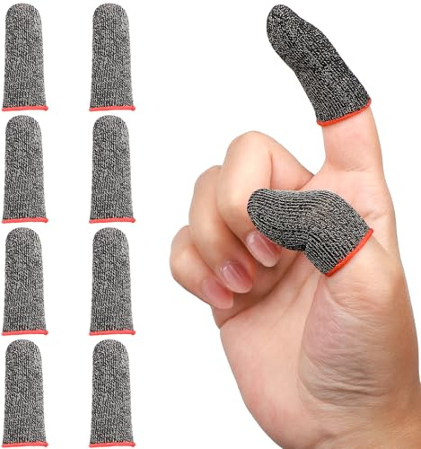 ENPOINT Paquete de 10 fundas de dedo negras para juegos, fundas para pulgar, fundas para el pulgar Dedales Gamer Profesionales para juegos móviles, Call of Duty Mobile Games PUBG, accesorios para