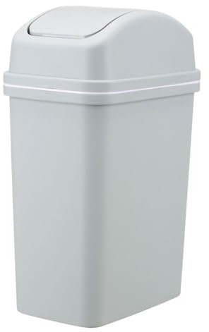 XBOKA Schwingdeckel-Mülleimer, 10 l, Abfalleimer mit Deckel, für Zuhause und Büro, platzsparend