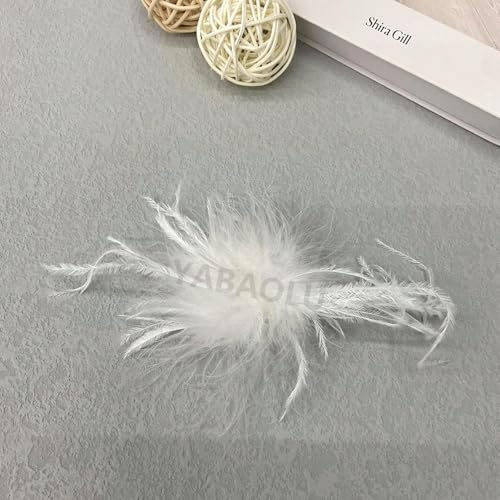 QIUMING 2 broches de Plumas de Avestruz para Mujer, Bonitos Accesorios para el Cabello, broches de Ramillete para Abrigos, Accesorios para Mujer, Broche de Bola de Pelo de Plumas Reales