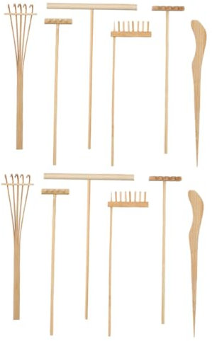 TOYANDONA 2 Ensembles Mini Râteaux De Jardin Zen pour Bac à Sable Outils De Jardin Décoration Miniature Accessoire Zen