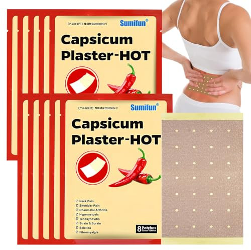 Toppa per alleviare il dolore, 80 cerotti termici, cerotti per alleviare il dolore, cerotti per alleviare il dolore, cerotto naturale capsaicina per ginocchia, schiena, dolori muscolari