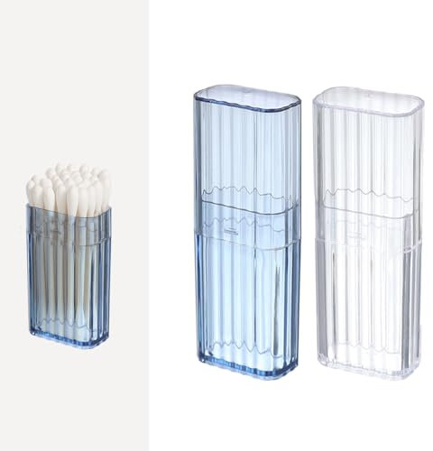 HUAZEXINX Portable Cotton Bud Holder & Toothpick Holder – 2 Pcs Travel Swab Organizer, Dustproof Cosmetic Case, Compact Multipurpose Storage for Toiletries & Personal Care