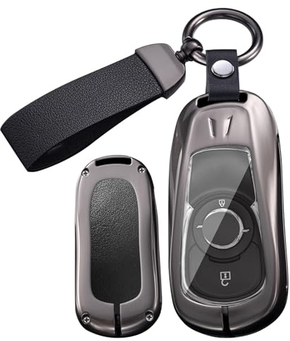 ontto Autoschlüssel Hülle Schlüsselhülle Kompatibel mit Opel Astra K Sport Tourer GTC Insignia B Zifira C Mokka Adam Corsa Schlüsselcase Metallisch Schlüsselcover Schlüsselanhänger 2/3 Tastn-B Schwarz