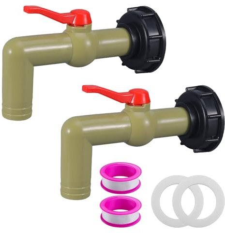 2 Pièces Robinet Cuve 1000L Adaptateur Cuve S60x6 Filetage Grossier Accessoires Réservoir für 1000L IBC Conteneur 32mm (DN40/50)