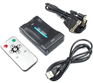 VILLCASE Convertitore Vga Scart Adattatore Video Driver Ntsc Pal Compatto e per Tv Scart e Giochi Famiglia