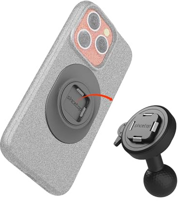 sincetop Universale Moto Phone Supporto con Sfera da 1” – Serie Q [Quad], Sgancio Rapido, Porta Smartphone Regolabile a 360°, Compatibile con iPhone, Android e Tutti gli Smartphone