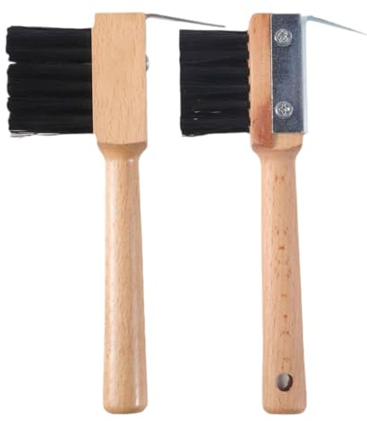 Hufkratzer Bürste | Holzgriff Hufkratzer mit Bürste | 2er Set Reitbedarf Pflegezubehör Zur Entfernung Von Dreck, Schmutz, Matsch Und Festsitzenden Steinen