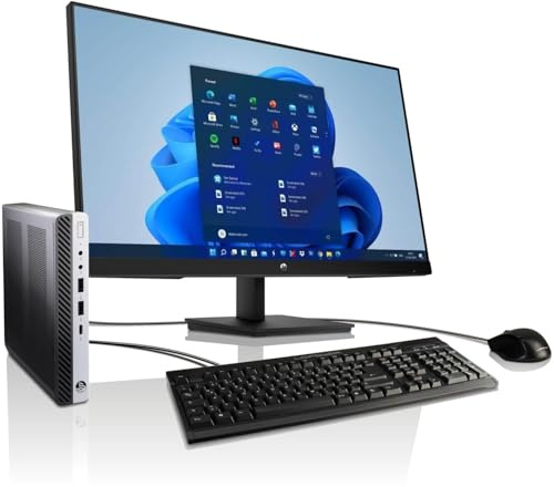 HP All-in-One Paket ProDesk + 27-Zoll Computer mit 3 Jahren Garantie! Intel Pentium 4400T 2x2900 MHz, 16 GB DDR4, 512 GB SSD, WLAN, USB C, USB 3, Windows 11, MS Office - #7965