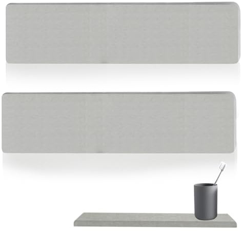 Guyode 2 Pezzi Farina Fossile Tappeto Doccia Antiscivolo, Deodoranti Tappeto Bagno Assorbente, Struttura Porosa Tappettino Doccia Assorbente, 30 X 8CM Tappettino Bagno Pietra per Hotel Bagni