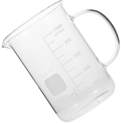 Cabilock Vaso Medidor De Vidrio Asa Vaso Para Ciencias y Química Transparente Para Laboratorio